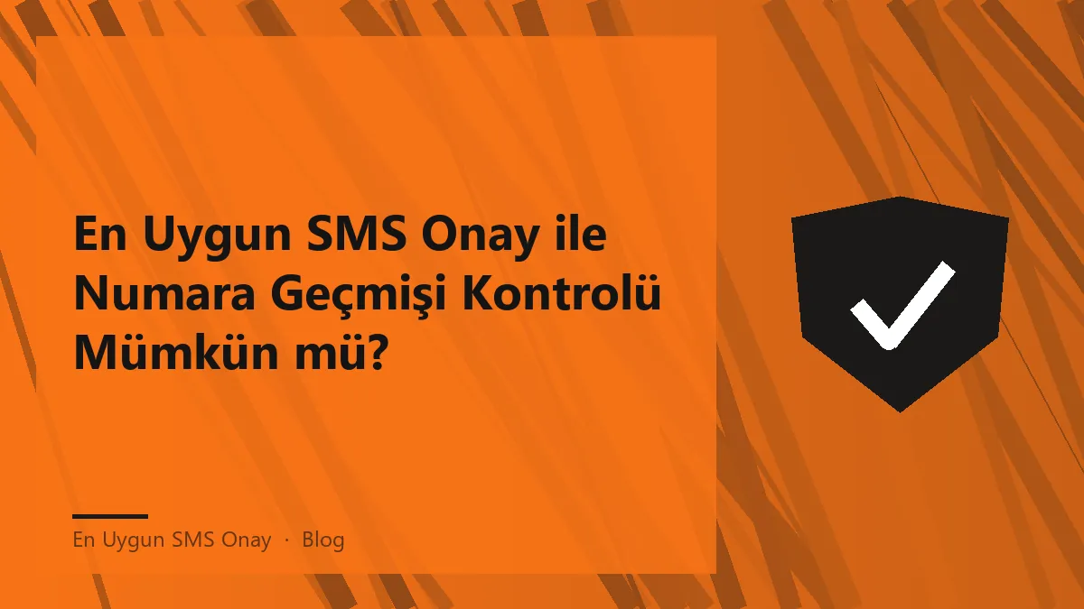 En Uygun SMS Onay ile numara geçmişi kontrolü